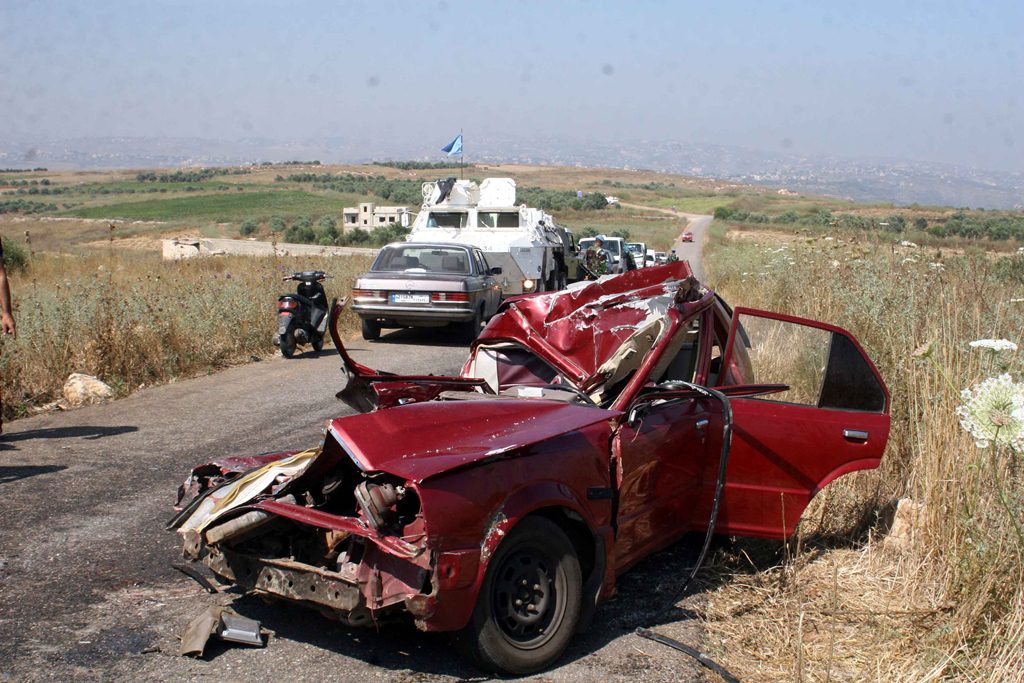 سيارة الشاب الفقيد محمد محمود حجيج من بلدة القنطرة - بعد الحادث