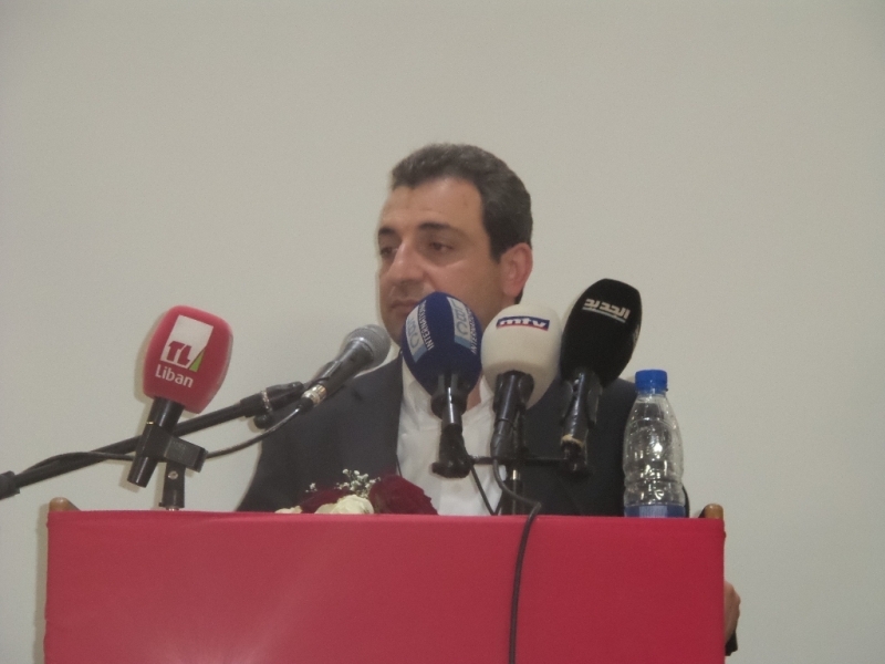 الوزير ابو فاعور متحدثا بالاحتفال