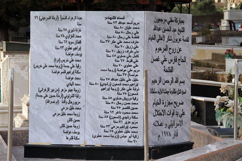 الرخامية التي رفعت عند مدخل مقبرة الخيام
