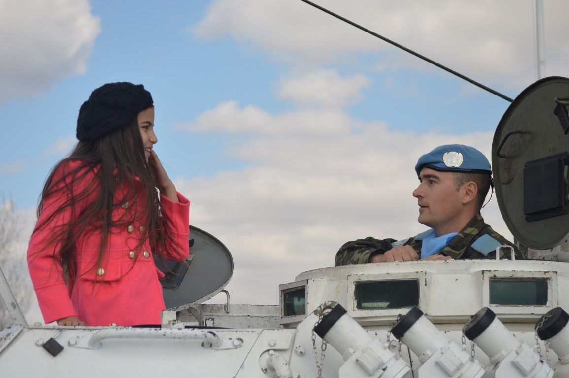 Spanish soldier with student
